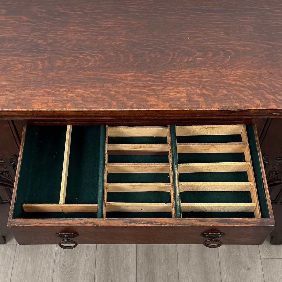 Thumbnail: Antique 20th Century Gothic Style Sideboard In Oak ( AF-6140 )