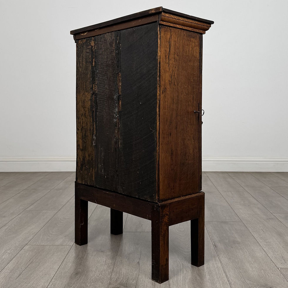 Thumbnail: Antique Georgian Oak Spice Cupboard on Stand | Fitted Interior | AF-6698