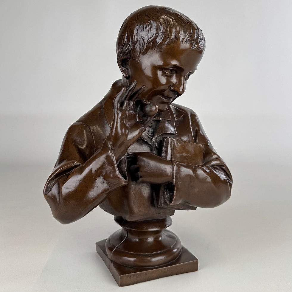 Thumbnail: Antique 19th Century Decorative Bronze Bust Of A Student ( REF AF-4190 )