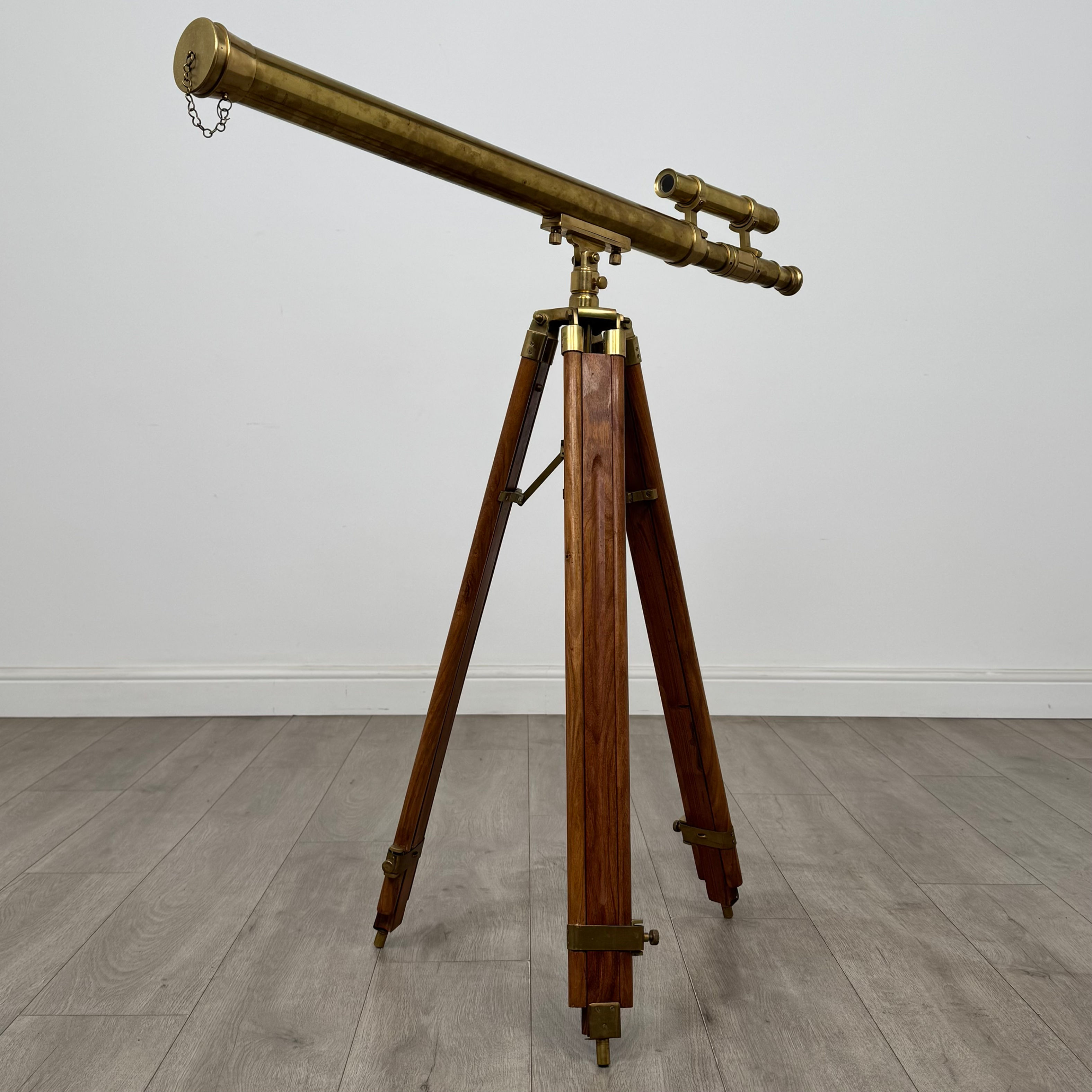 Antique 20th Century Decorative Brass Floor Standing Telescope ( AF-5362 )