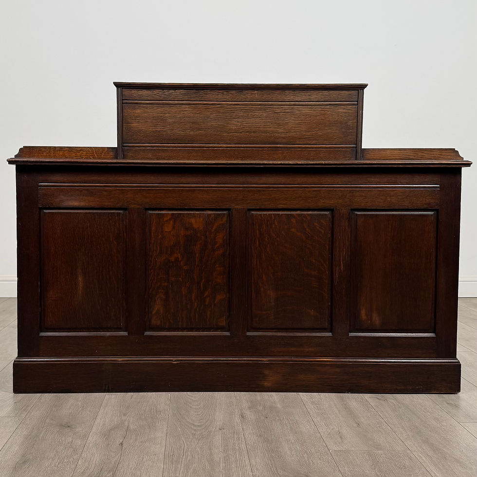 Thumbnail: Antique 19th Century Tambour Top Bankers Desk In Oak ( REF AF-5153 )