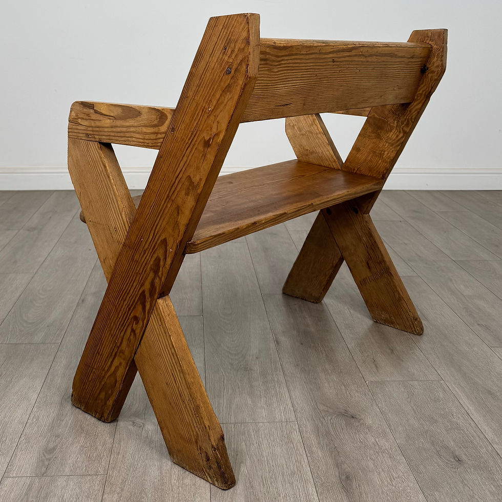 Thumbnail: Antique 19th Century Victorian Bench In Pitch Pine  ( AF-5673 )