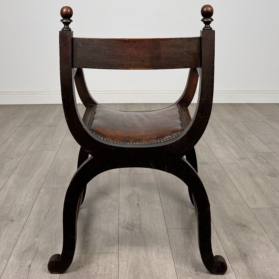 Thumbnail: Antique 19th Century Victorian Savonarola Chair In Oak  ( AF-5683 )