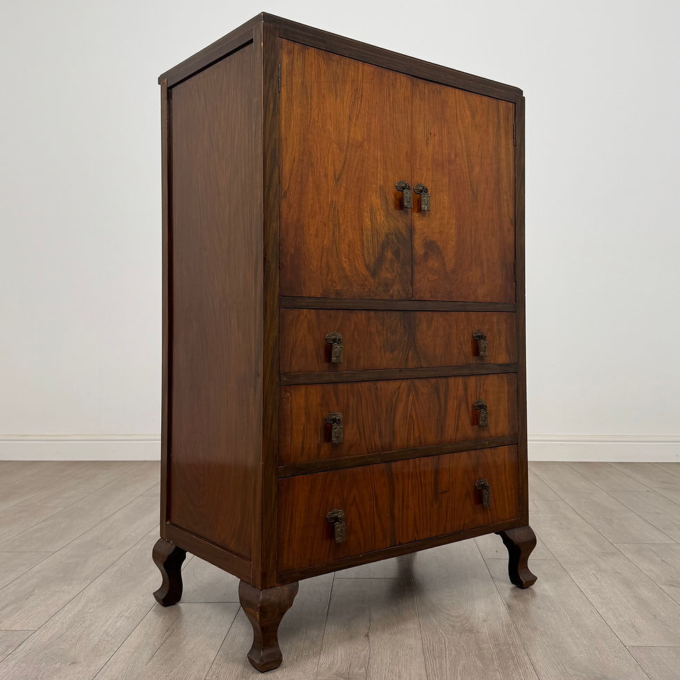 Thumbnail: Antique 20th Century Cupboard In Figured Walnut  ( AF-5675 )