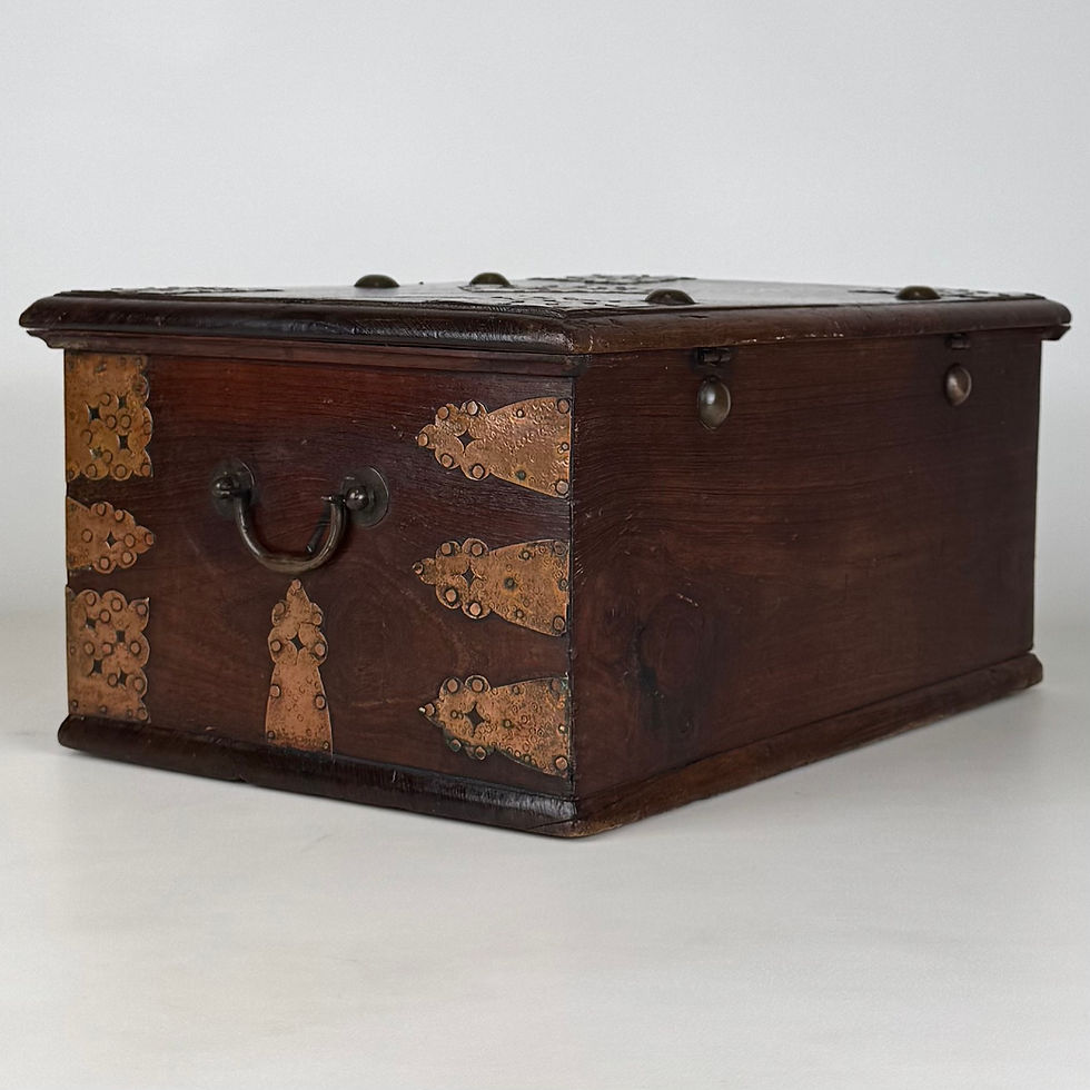 Thumbnail: Antique 19th Century Small Copper And Oak Storage Box ( REF AF-4180 )