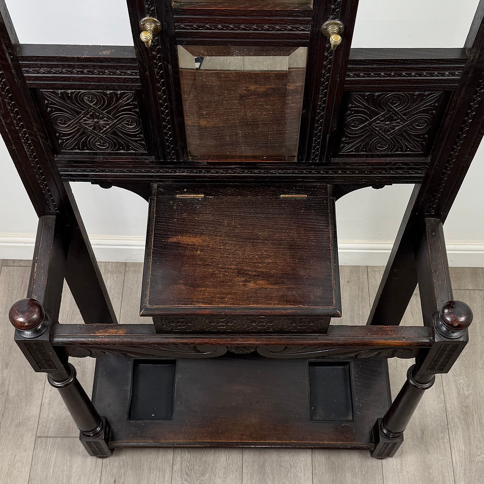 Thumbnail: Antique 19th Century Carved Victorian Hall Stand In Oak ( AF-5259 )