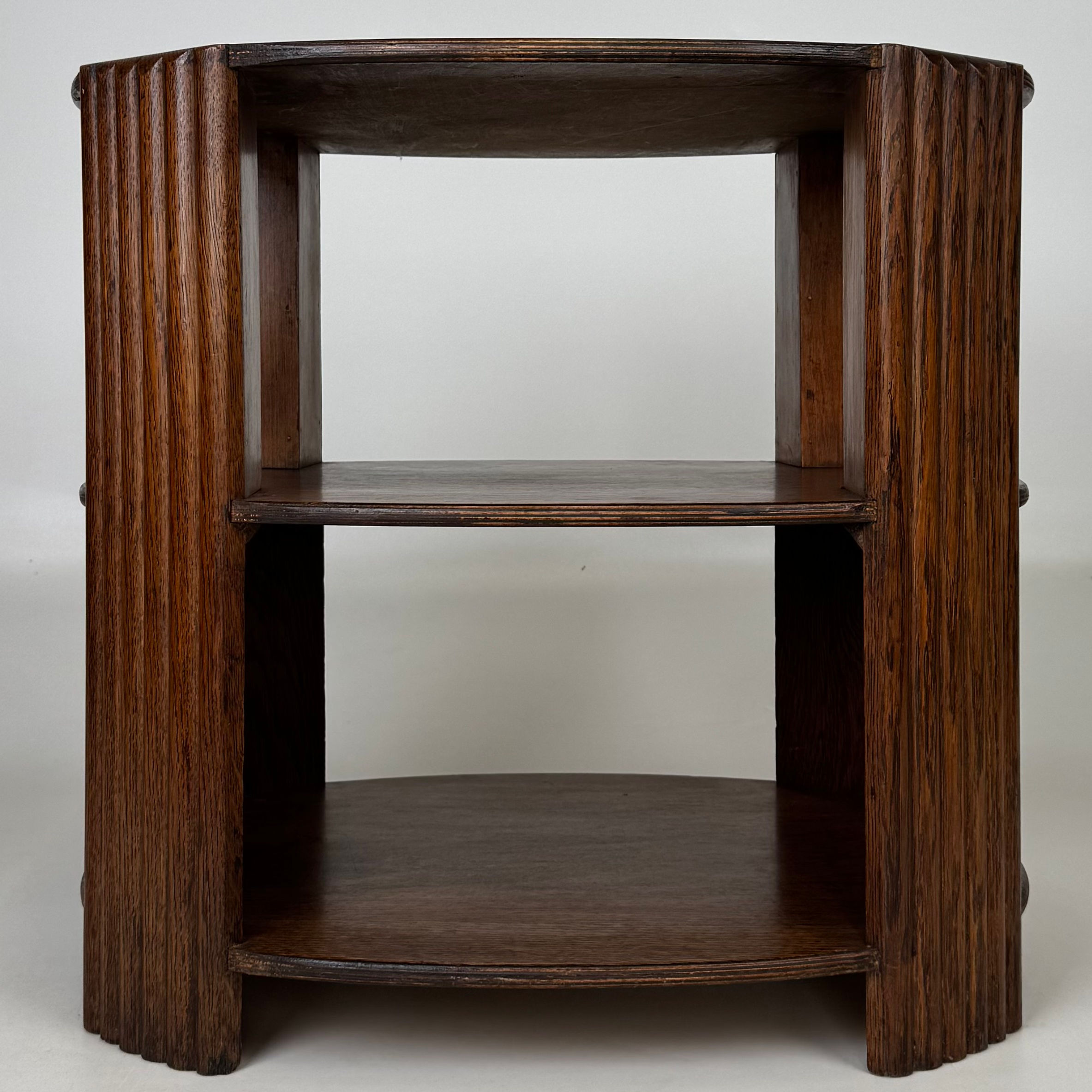 Antique 20th Century Art Deco Oval Side Table In Oak ( REF AF-5035 )