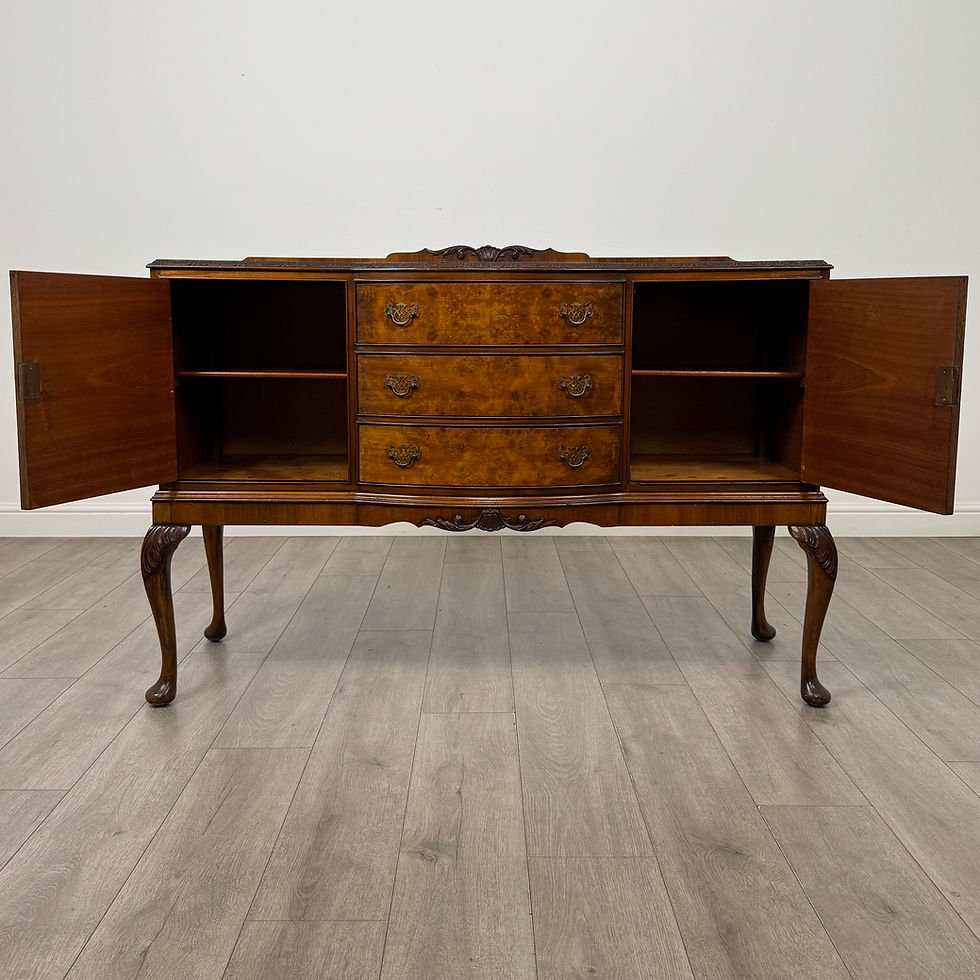 Thumbnail: Antique 20th Century Good Quality Sideboard In Burr Walnut ( AF-6161 )