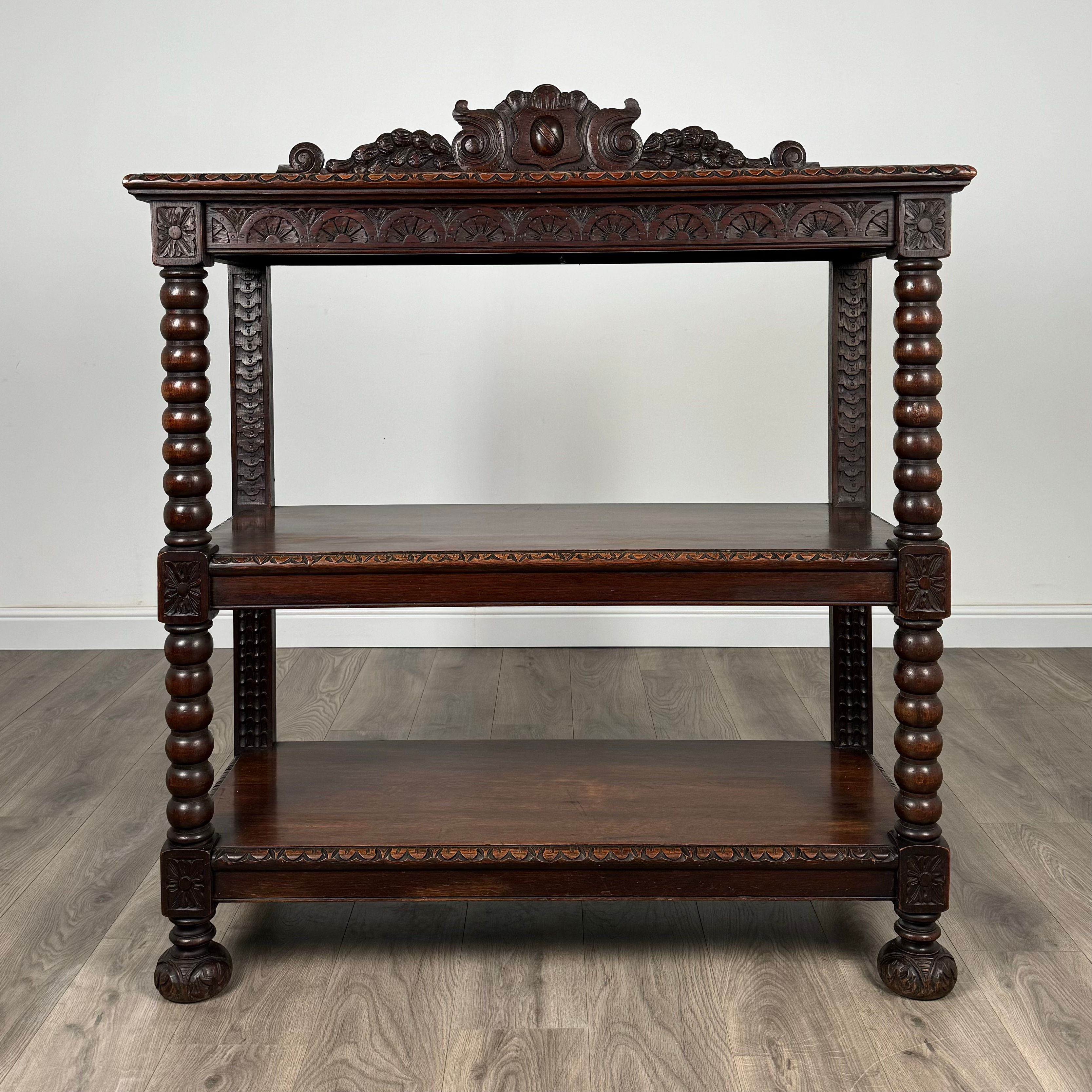 Antique 19th Century Oak Buffet Sideboard | Richly Carved | AF-3189