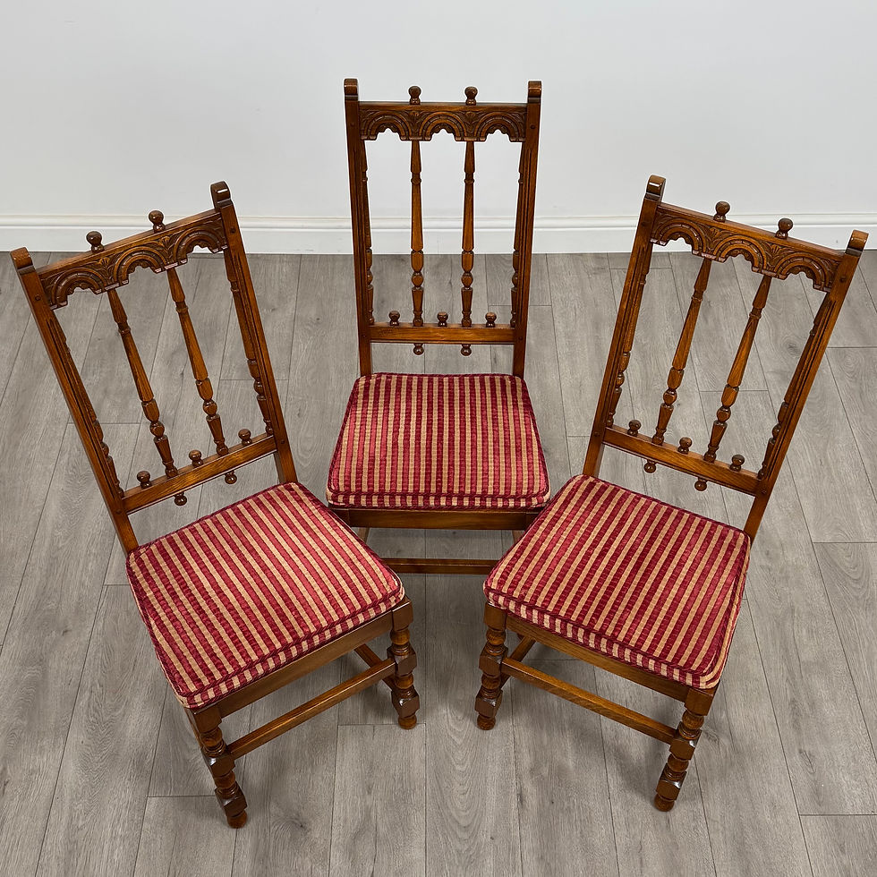 Thumbnail: Vintage 20th Century Set Of 6 Oak Dining Chairs Made By Ercol ( REF AF-5015 )