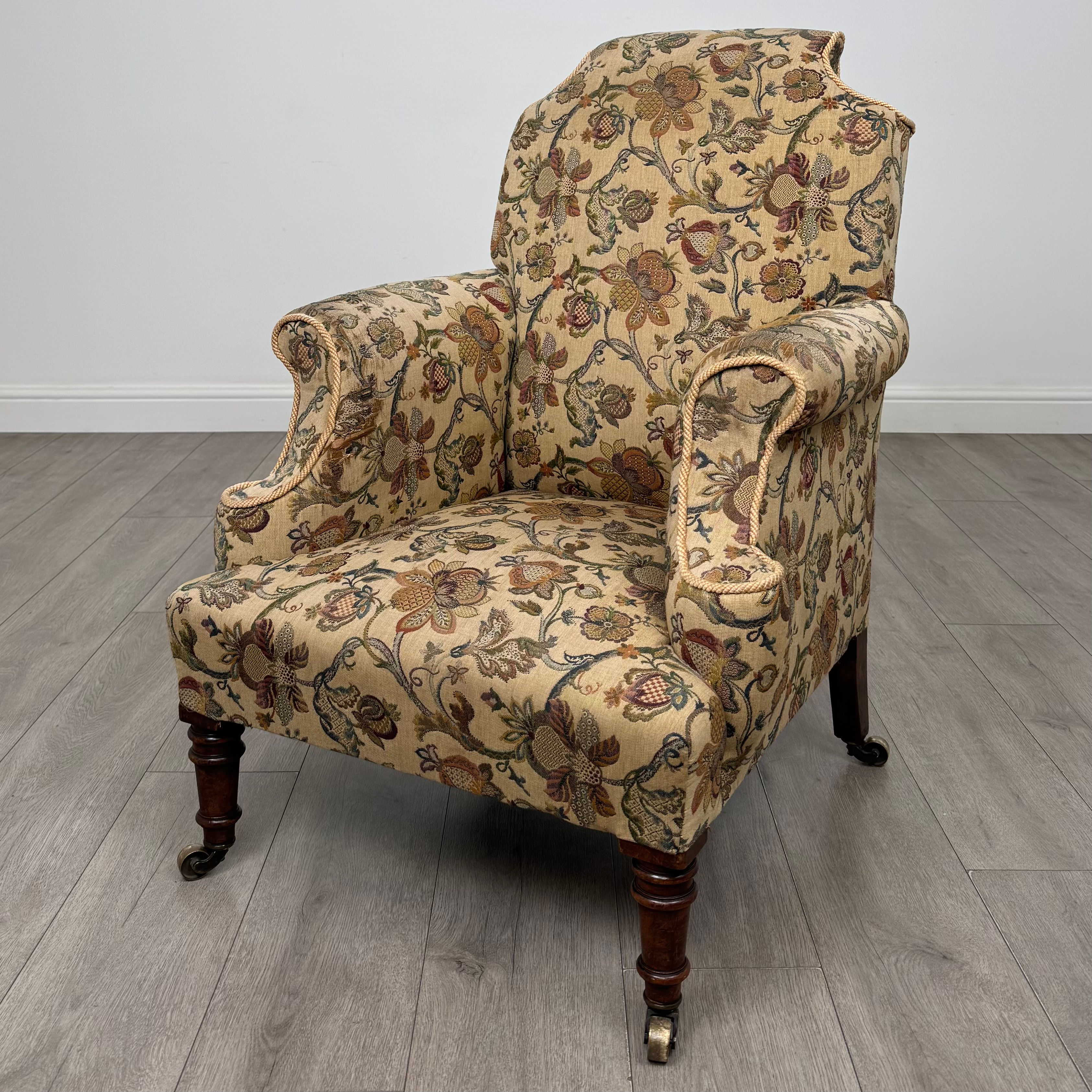 Antique 19th Century Wingback Armchair In Mahogany ( AF-6154 )