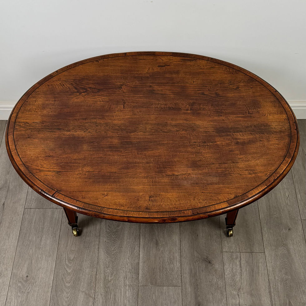 Thumbnail: Vintage 20th Century Oval Coffee Table In Oak ( AF-5767 )