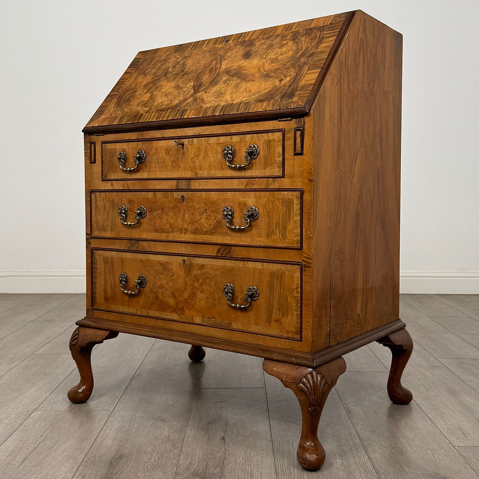 Thumbnail: Antique 20th Century Edwardian Bureau In Burr Walnut ( AF-6134 )