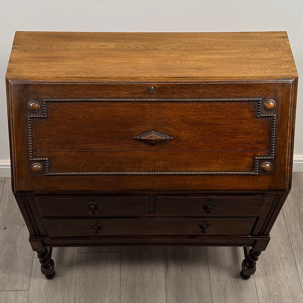 Thumbnail: Antique 20th Century Jacobean Style Bureau In Oak ( REF AF-5180 )