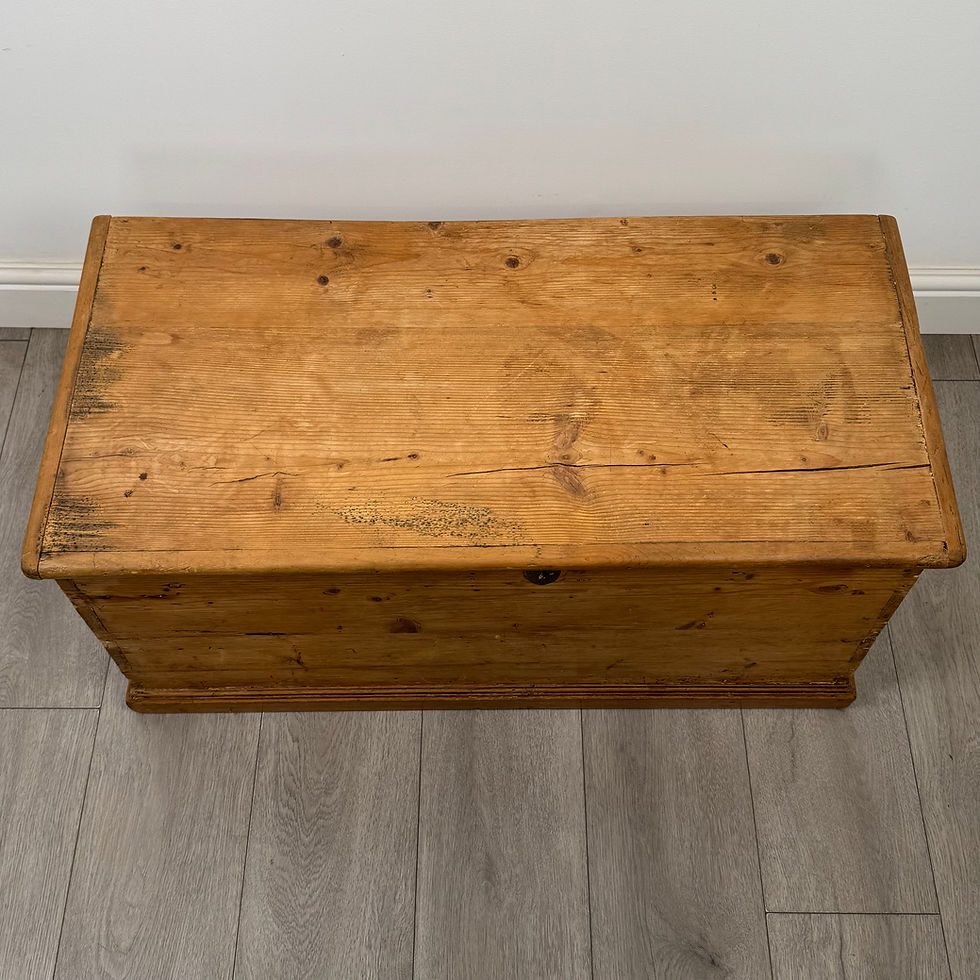 Thumbnail: Antique 19th Century Victorian Blanket Box In Pine ( AF-5804 )