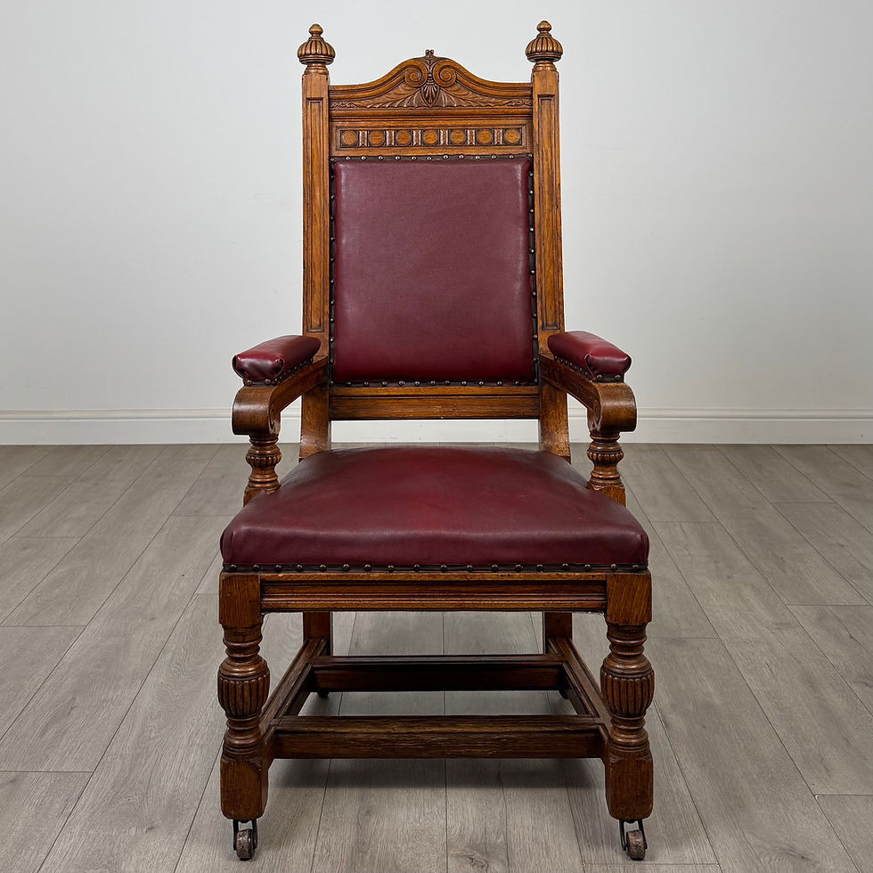 Thumbnail: Antique 20th Century Edwardian Armchair In Oak ( AF-5833 )