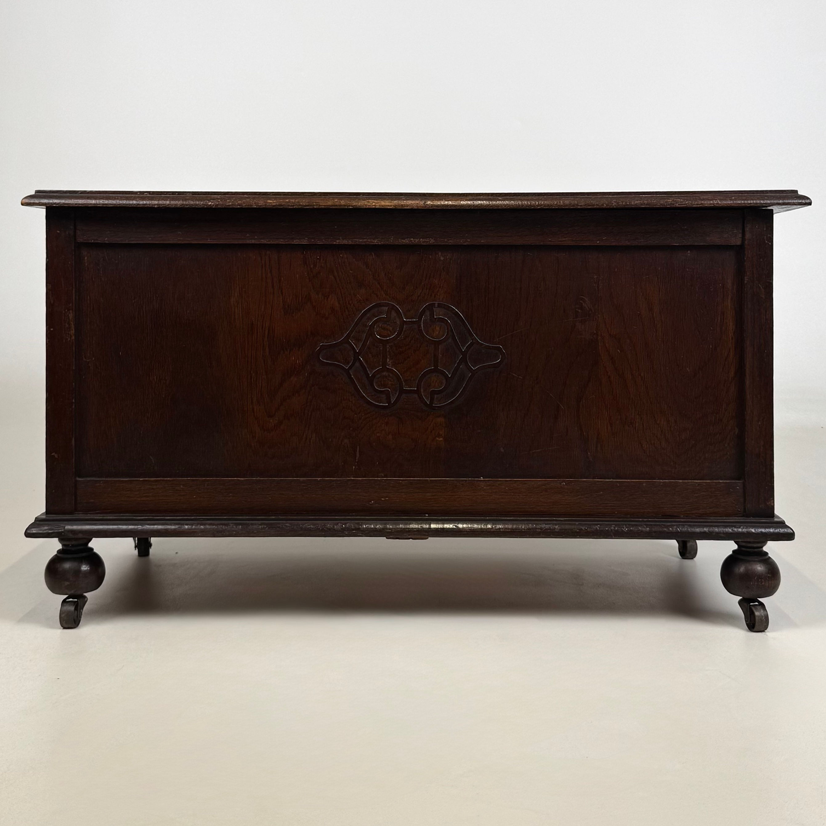 Antique 20th Century Edwardian Blanket Box In Oak ( AF-5788 )