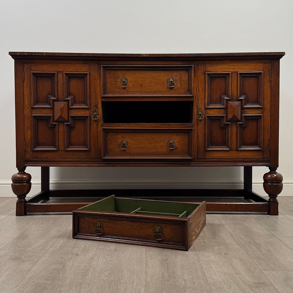 Thumbnail: Antique 20th Century Jacobean Style Sideboard In Oak  ( AF-5676 )