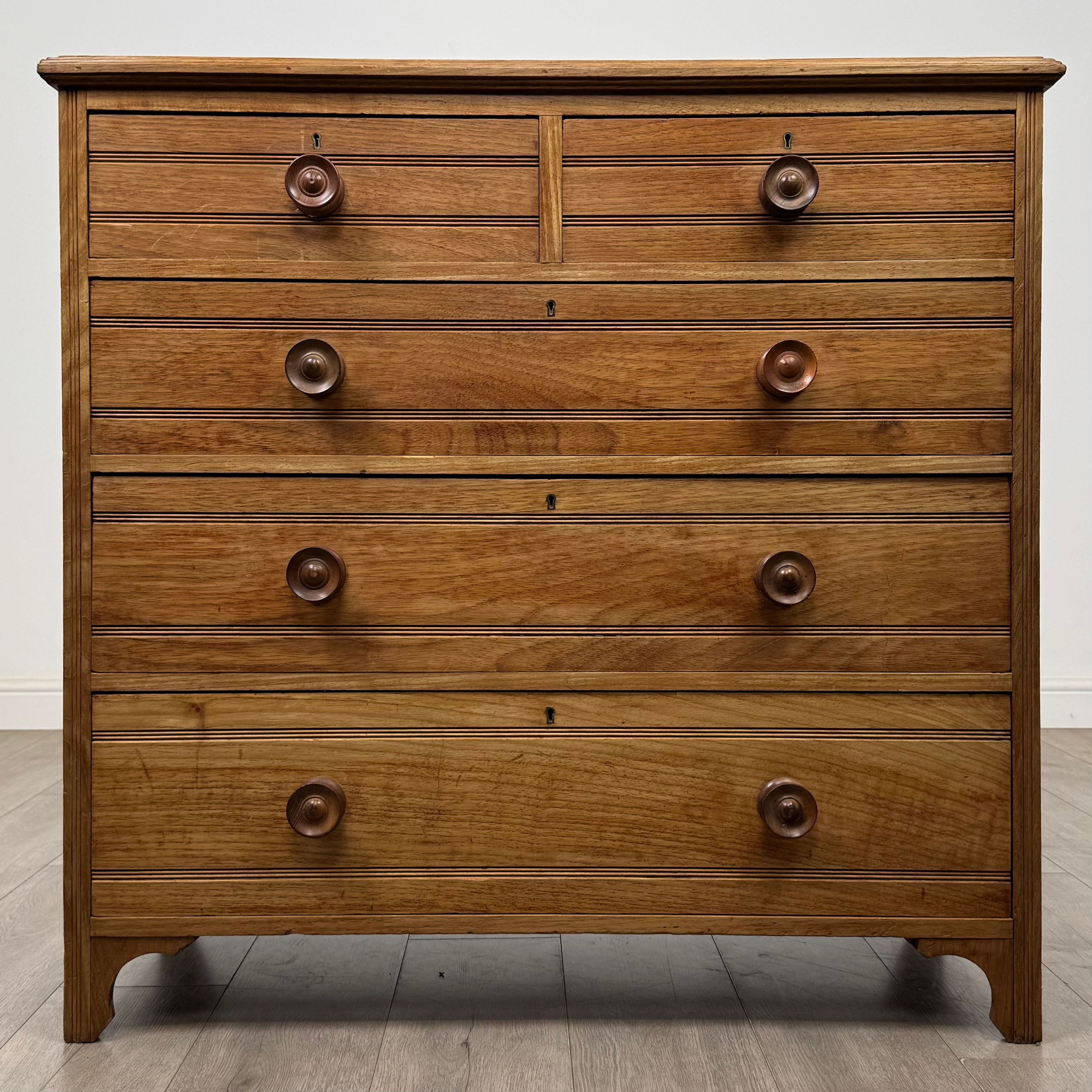 Antique 20th Century Edwardian Chest Of Drawers In Oak ( AF-5807 )