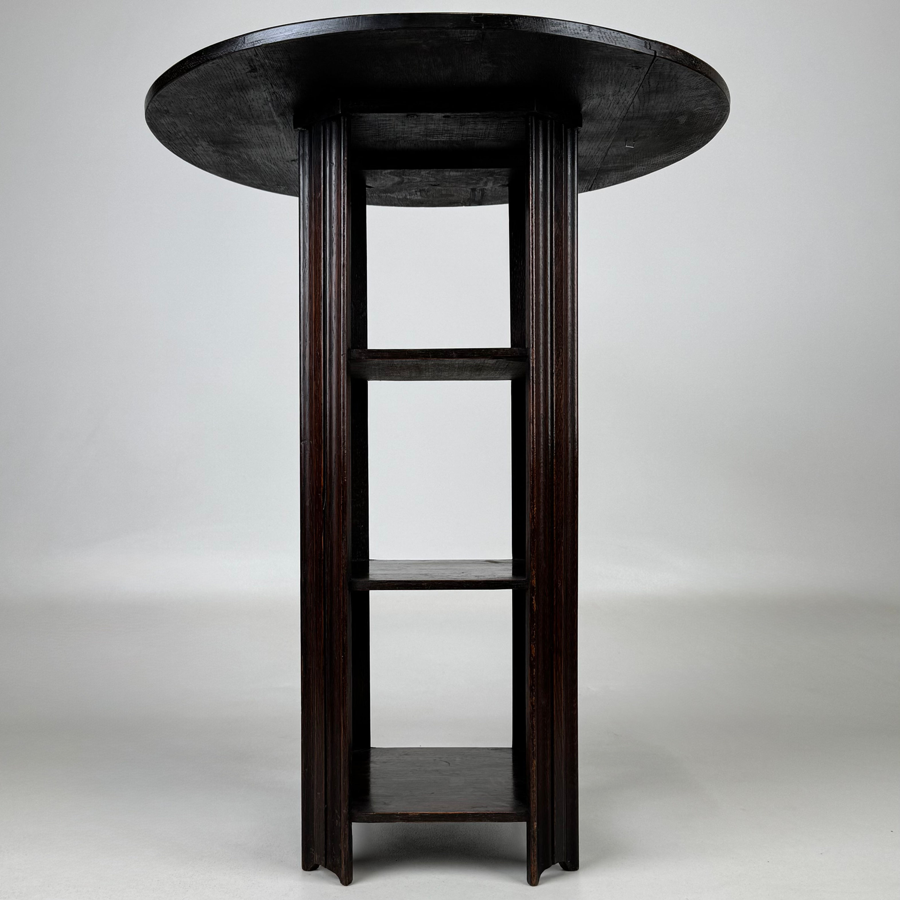 Antique 20th Century Unique Round Side Table In Oak ( REF AF-5149 )