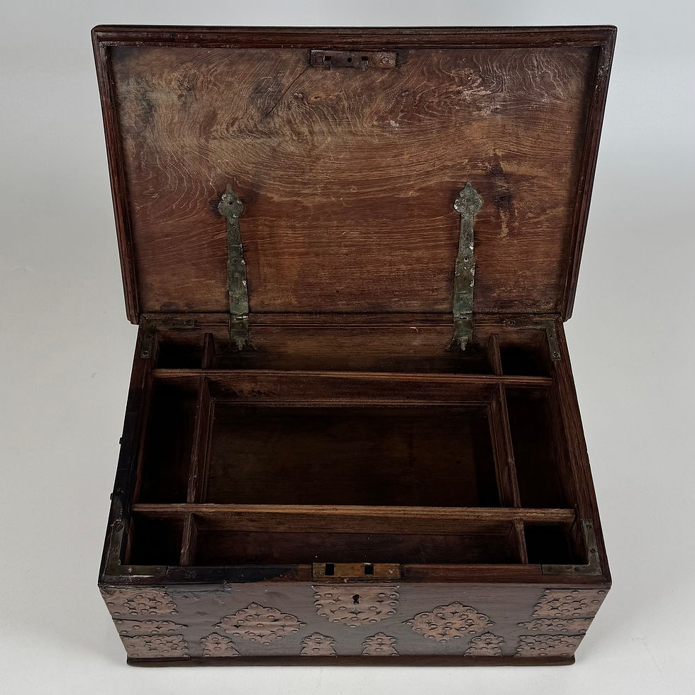 Thumbnail: Antique 19th Century Small Copper And Oak Storage Box ( REF AF-4180 )