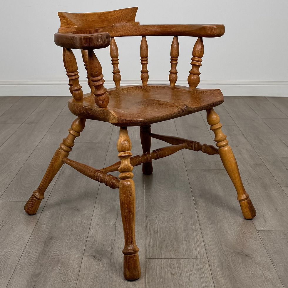 Thumbnail: Antique 20th Century Fine Captains Chair / Smokers Bow Chair In Oak ( AF-5432 )