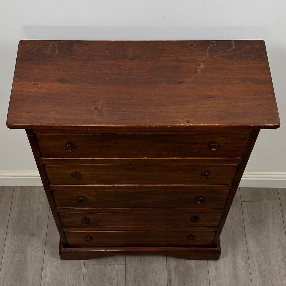 Thumbnail: Vintage 20th Century Hardwood Chest Of Drawers ( AF-6095 )