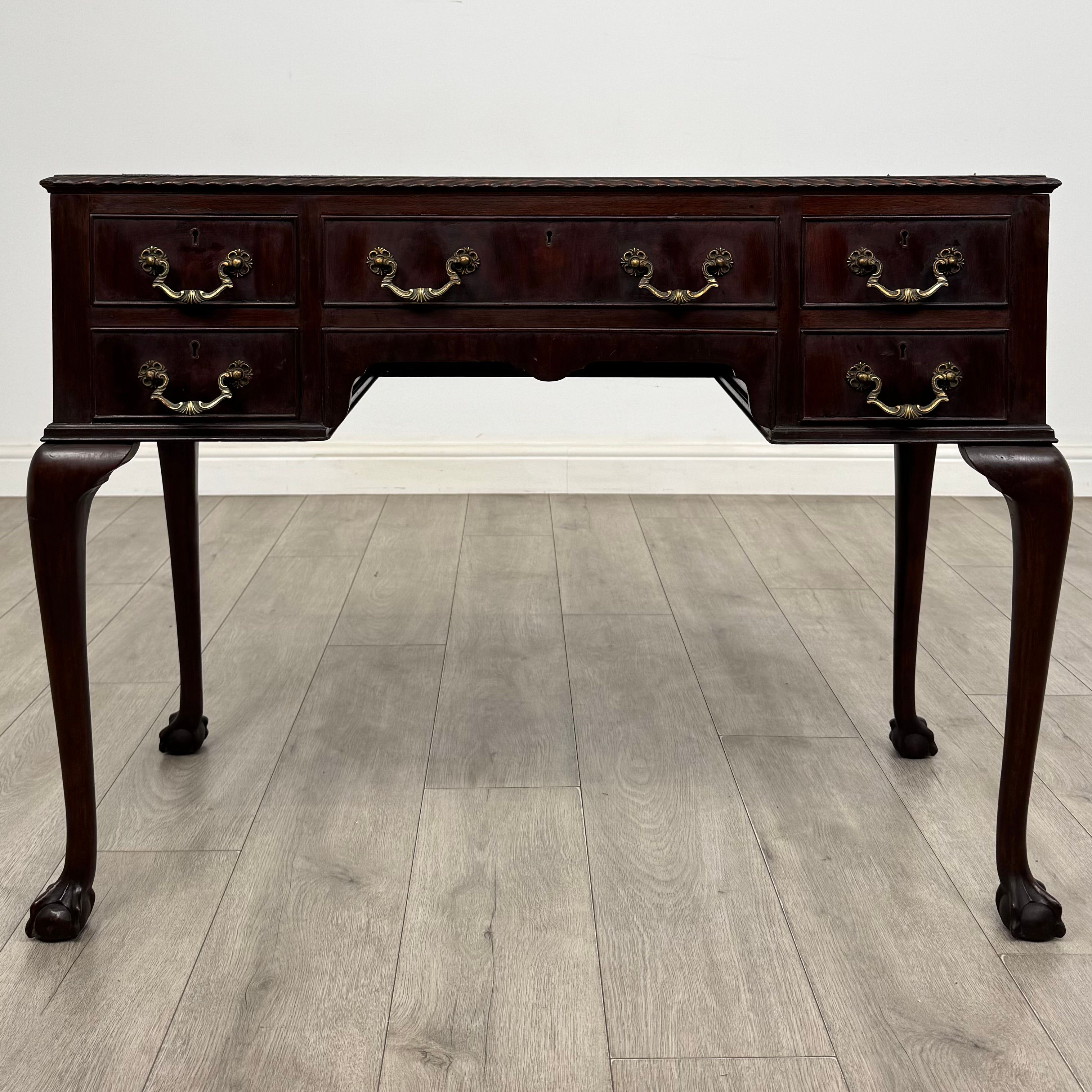 Antique 20th Century Edwardian Writing Table In Mahogany ( AF-6049 )