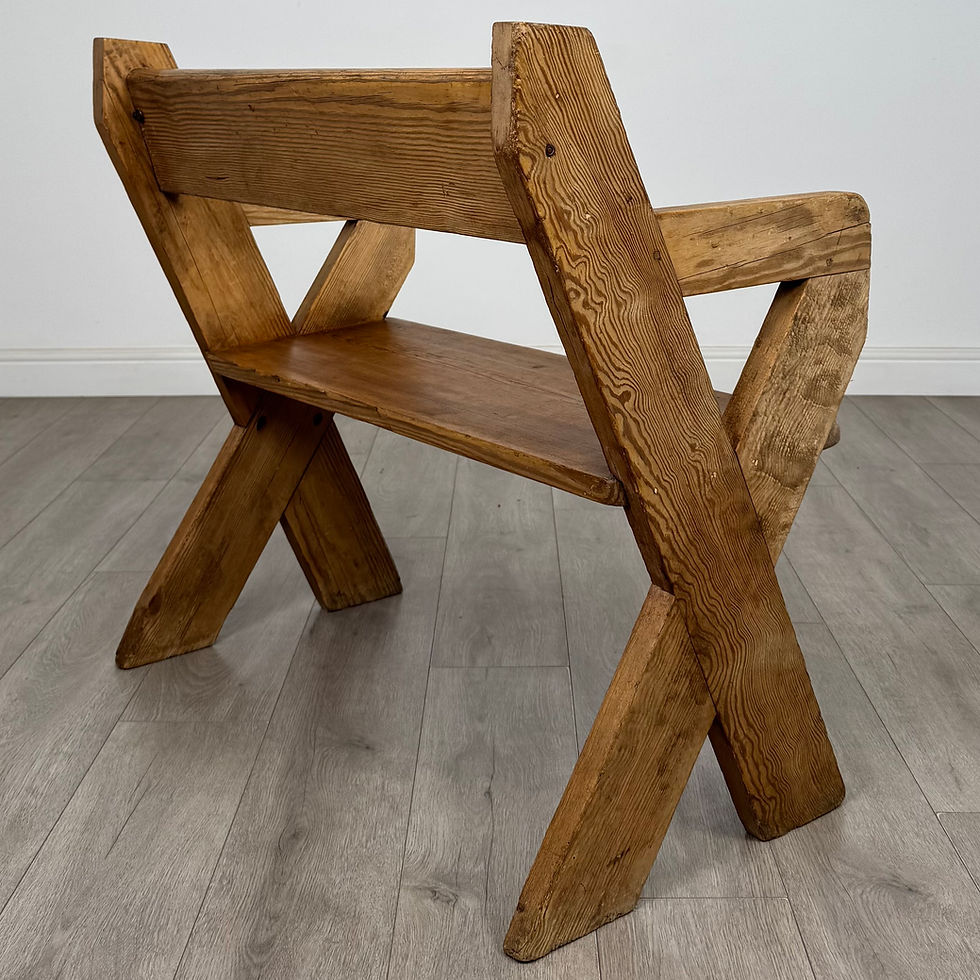 Thumbnail: Antique 19th Century Victorian Bench In Pitch Pine  ( AF-5673 )
