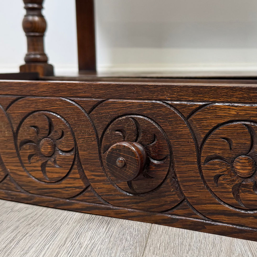 Thumbnail: Antique 20th Century Edwardian Drop Leaf Side Table In Oak ( AF-5649 )
