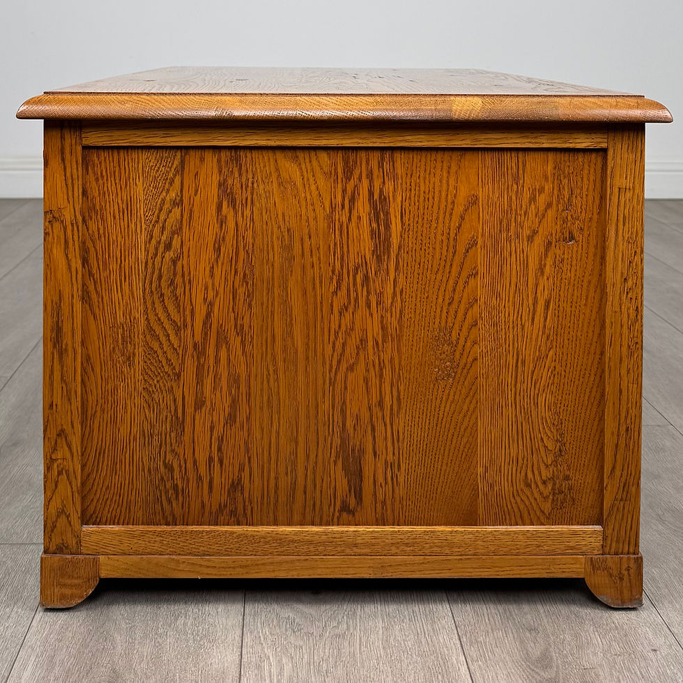 Thumbnail: Vintage 20th Century Low Chest Of Drawers In Oak ( AF-6053 )