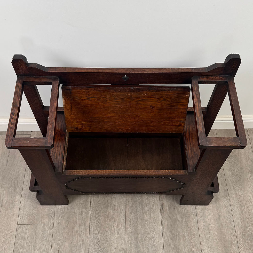 Thumbnail: Antique 20th Century Edwardian Hall Seat In Oak ( AF-5504 )