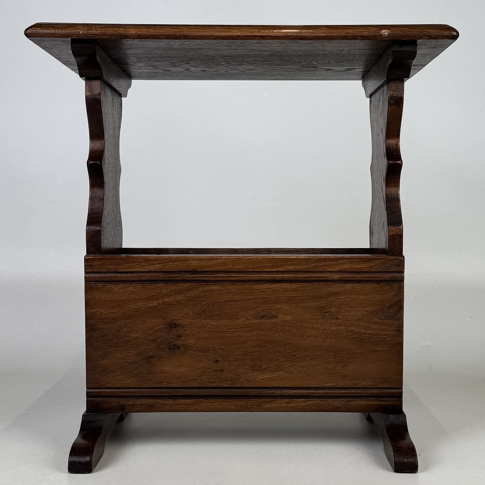 Antique Oak Side Table | Magazine Compartment | AF-6604