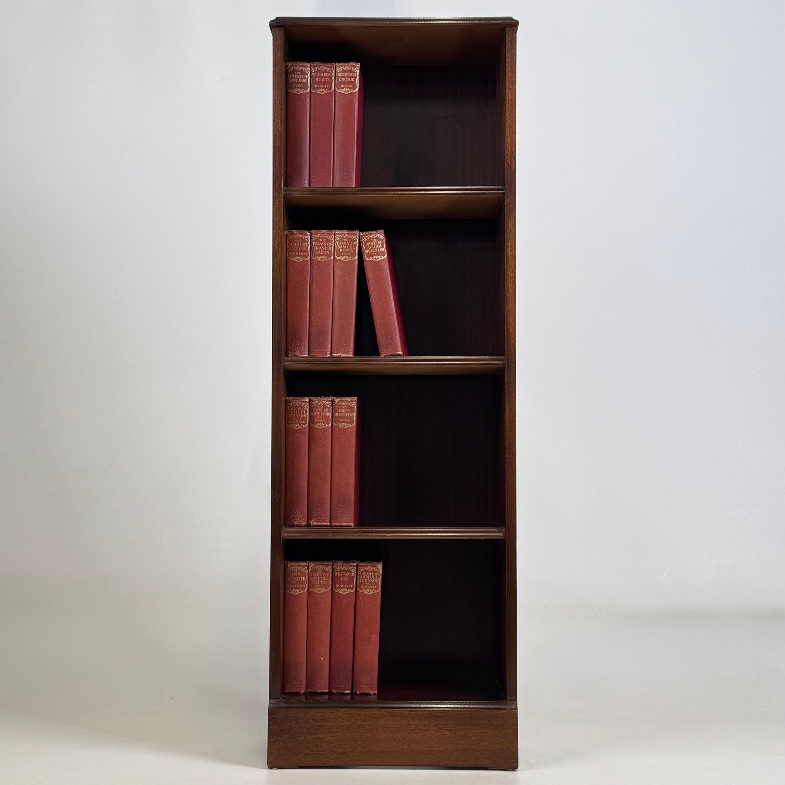 Antique 20th Century Narrow Open Bookcase In Mahogany ( AF-5631 )