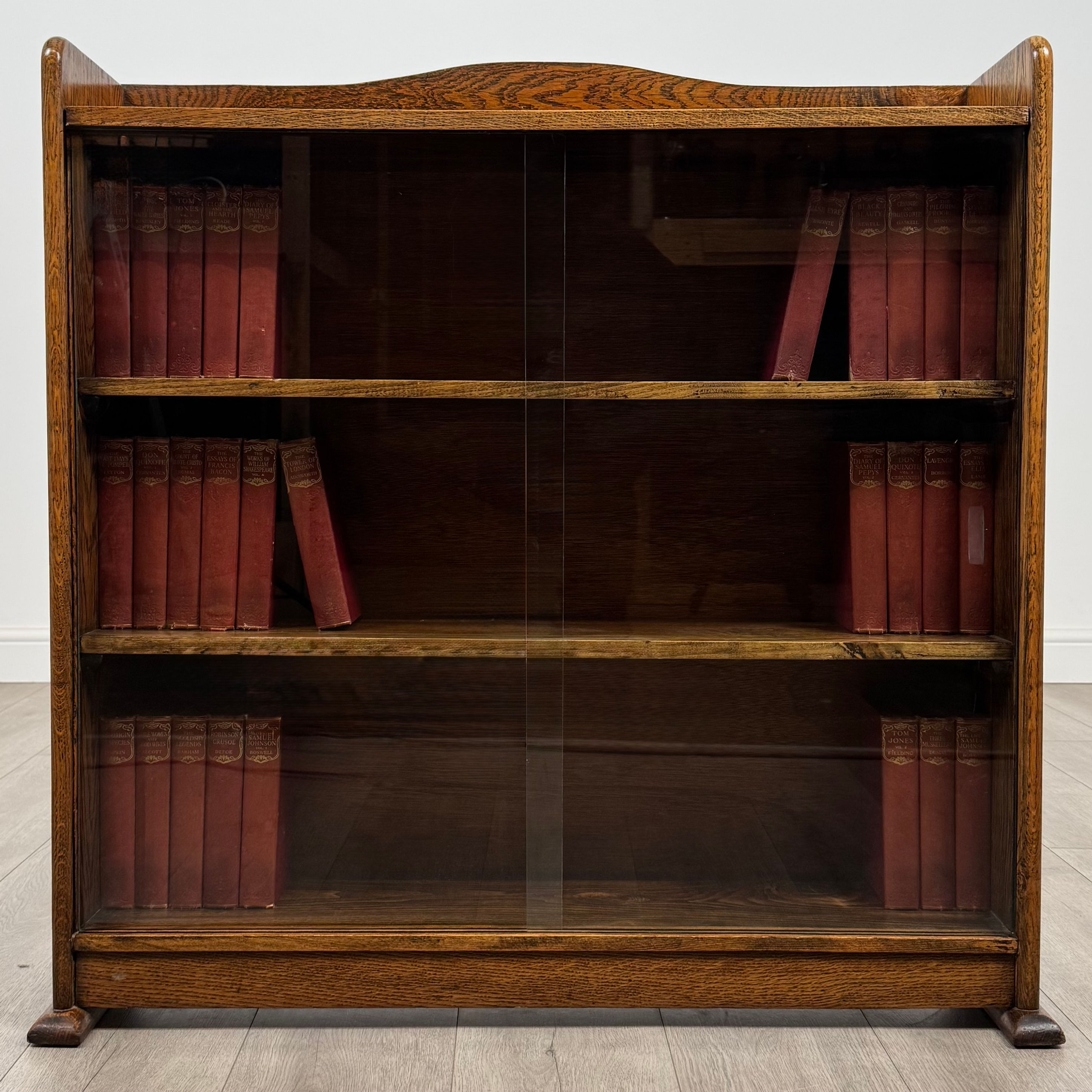 Antique 20th Century Good Quality Oak Display Cabinet ( REF AF-4981 )