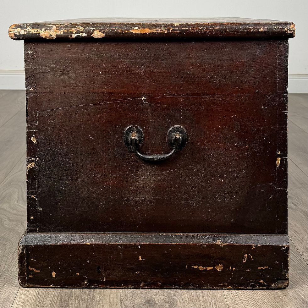 Thumbnail: Antique 19th Century Rustic Painted Pine Blanket Box ( REF AF-3503 )