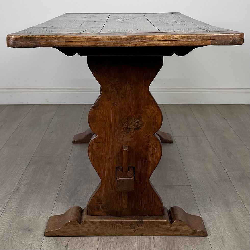 Thumbnail: Antique 18th Century Dining Table With 6 Dining Chairs In Oak ( AF-5307 )