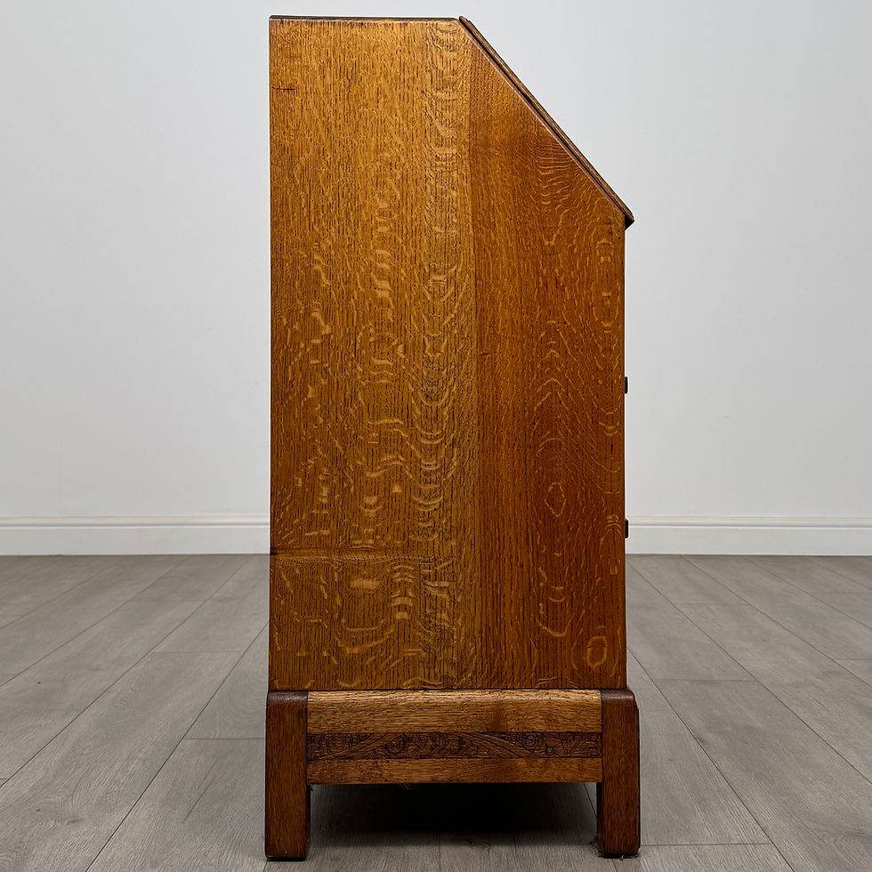 Thumbnail: Antique 20th Century Art Deco Style Golden Oak Bureau ( AF-5497 )