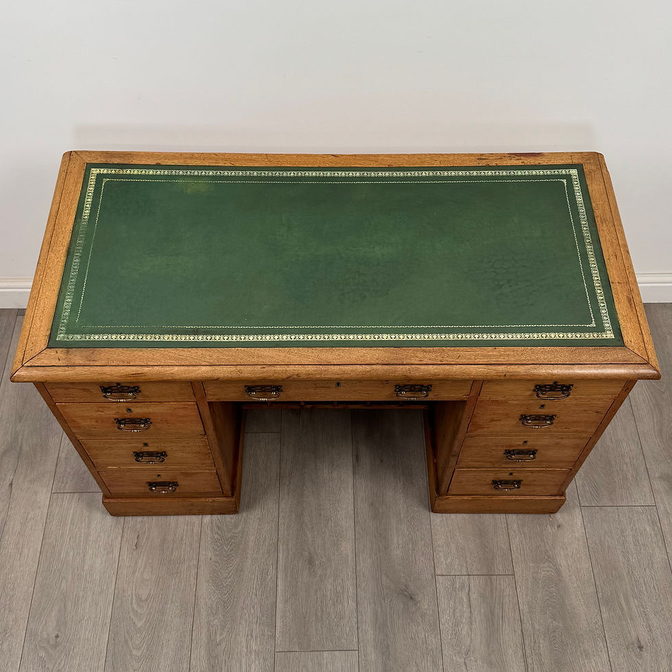 Thumbnail: Antique 19th Century Good Quality Kneehole Desk In Pine ( REF AF-5077 )