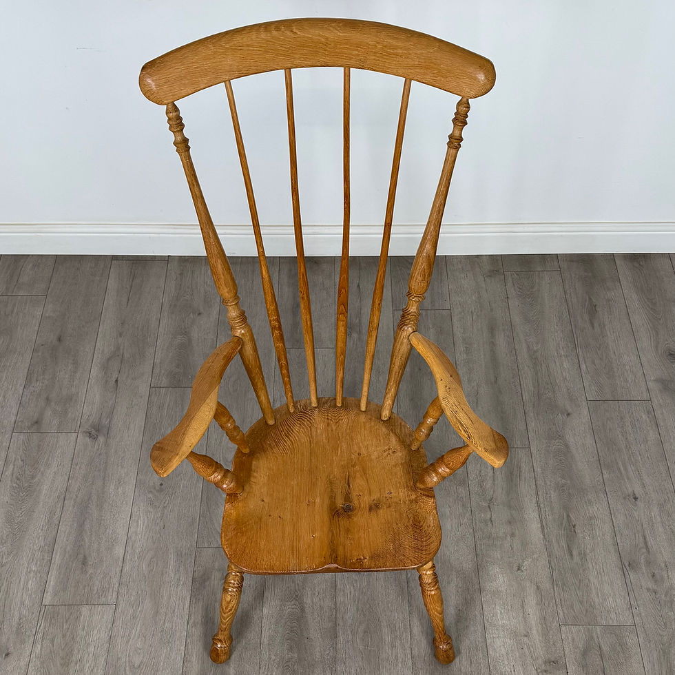 Thumbnail: Antique 20th Century Farmhouse Windsor Armchair In Oak ( AF-5430 )
