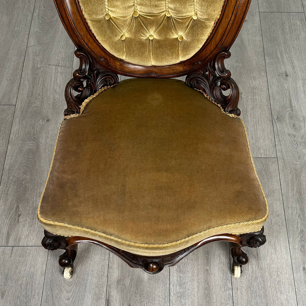 Thumbnail: Antique 19th Century Nursing Chair / Armchair In Walnut ( REF AF-3729 )