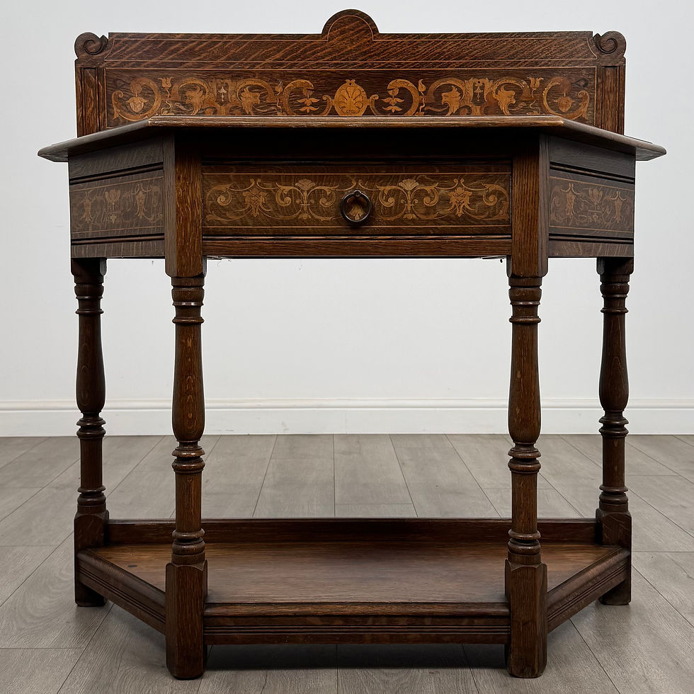 Thumbnail: Antique 19th Century Fine Quality Inlaid Side Table In Oak ( REF AF-5158 )