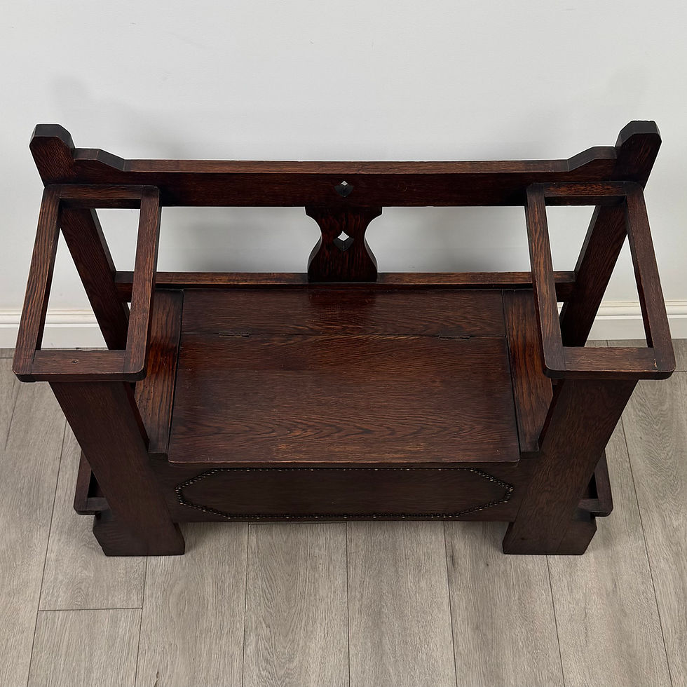 Thumbnail: Antique 20th Century Edwardian Hall Seat In Oak ( AF-5504 )