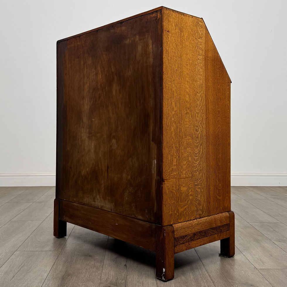 Thumbnail: Antique 20th Century Art Deco Style Golden Oak Bureau ( AF-5497 )