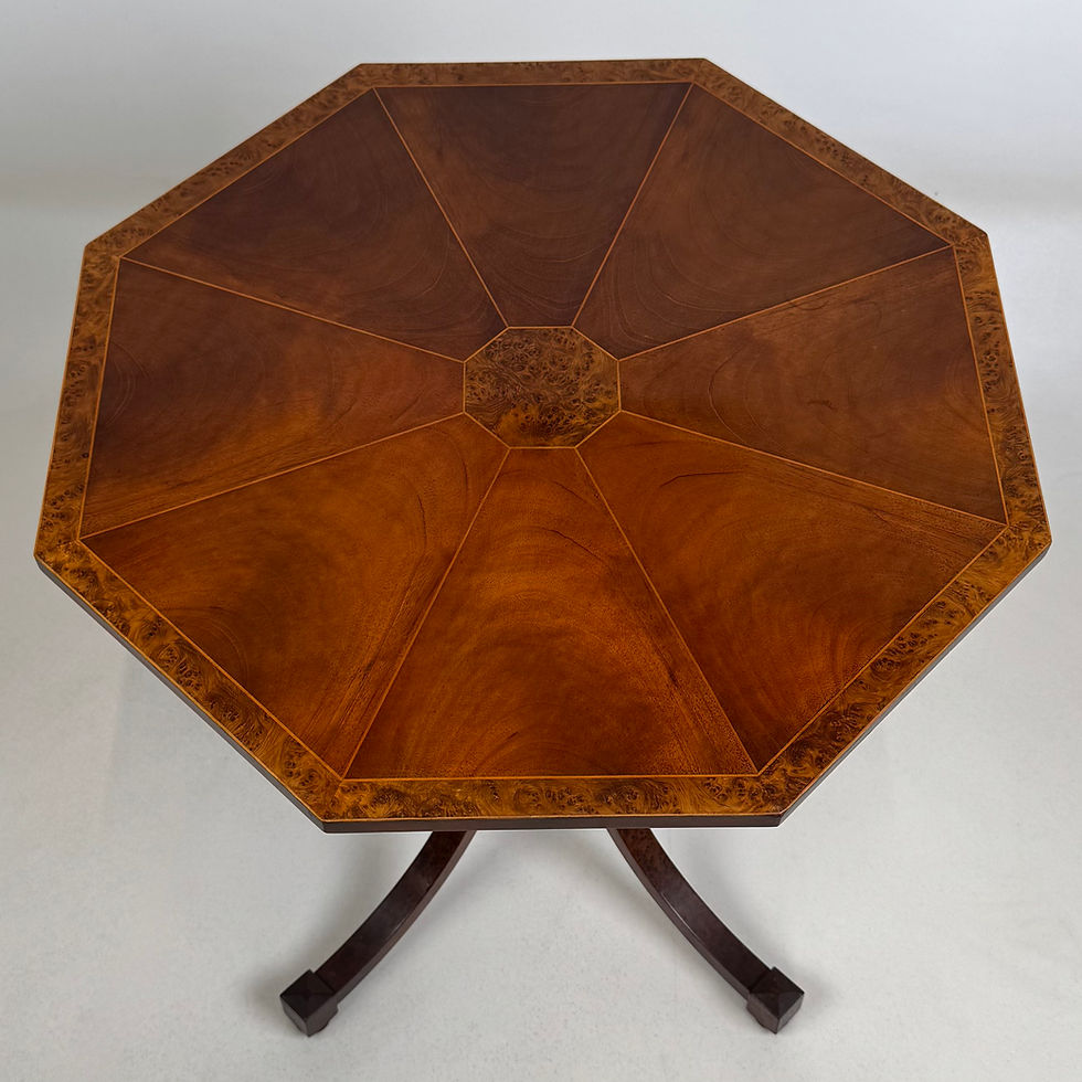 Thumbnail: Antique 20th Century Octagonal Side Table In Burr Walnut ( AF-5982 )