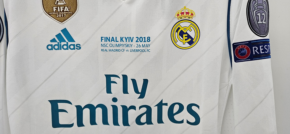 Thumbnail: REAL MADRID 2017 2018 ADIZERO HOME LONG SLEEVE RONALDO MEDIUM REPRODUCTION UCL
