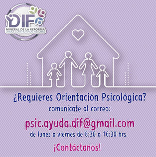 OFRECE DIF DE MINERAL DE LA REFORMA ORIENTACIÓN PSICOLÓGICA ANTE PANDEMIA DE COVID -19
