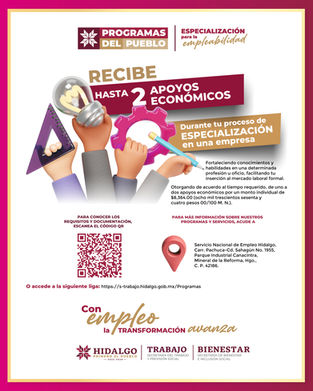 🌟 ¡Mejora tus habilidades y encuentra un empleo formal! 🌟Con el programa Especialización para la Empleabilidad, impulsa tu desarrollo profesional a través de la vinculación con empresas formales e