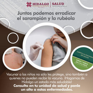 ¡Protégelos hoy para cuidarlos siempre! 💉Lleva a tus niñas y niños de 0 a 9 años a vacunarse contra el #sarampión y la #rubéola. Es gratis y está disponible en tu centro de salud más cercano. 🏥#