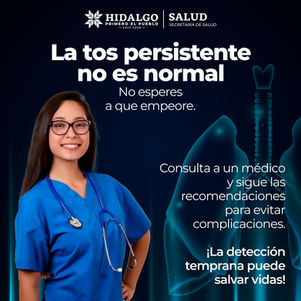 Una tos que no desaparece puede ser señal de un problema mayor. 🤧 No la ignores, acude al médico y sigue sus indicaciones para prevenir complicaciones. ¡Detectar a tiempo hace la diferencia!👨🏻‍⚕️✅